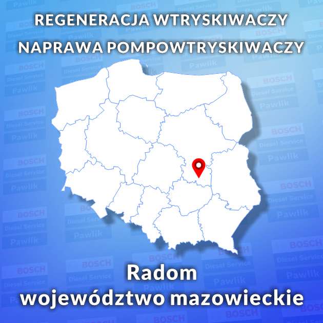 Regeneracja wtryskiwaczy Radom województwo mazowieckie Regeneracja wtryskiwaczy w Radomiu