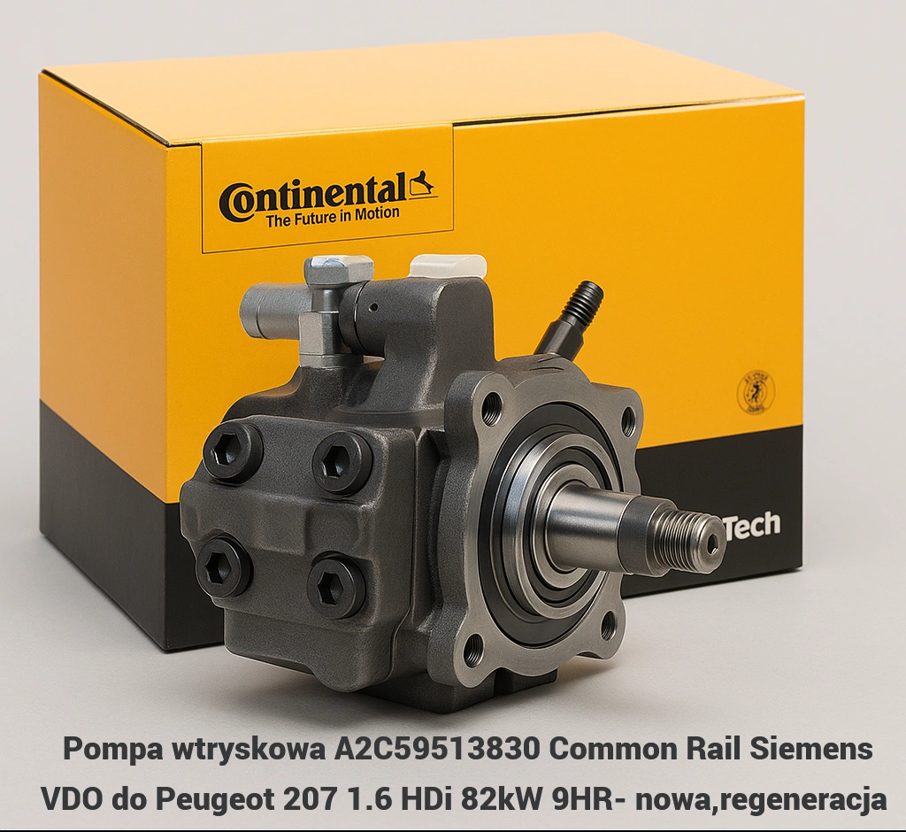 Pompa wtryskowa A2C59513830 Common Rail Siemens VDO do Peugeot 207 1.6 HDi 82kW 9HR- nowa,regeneracja 