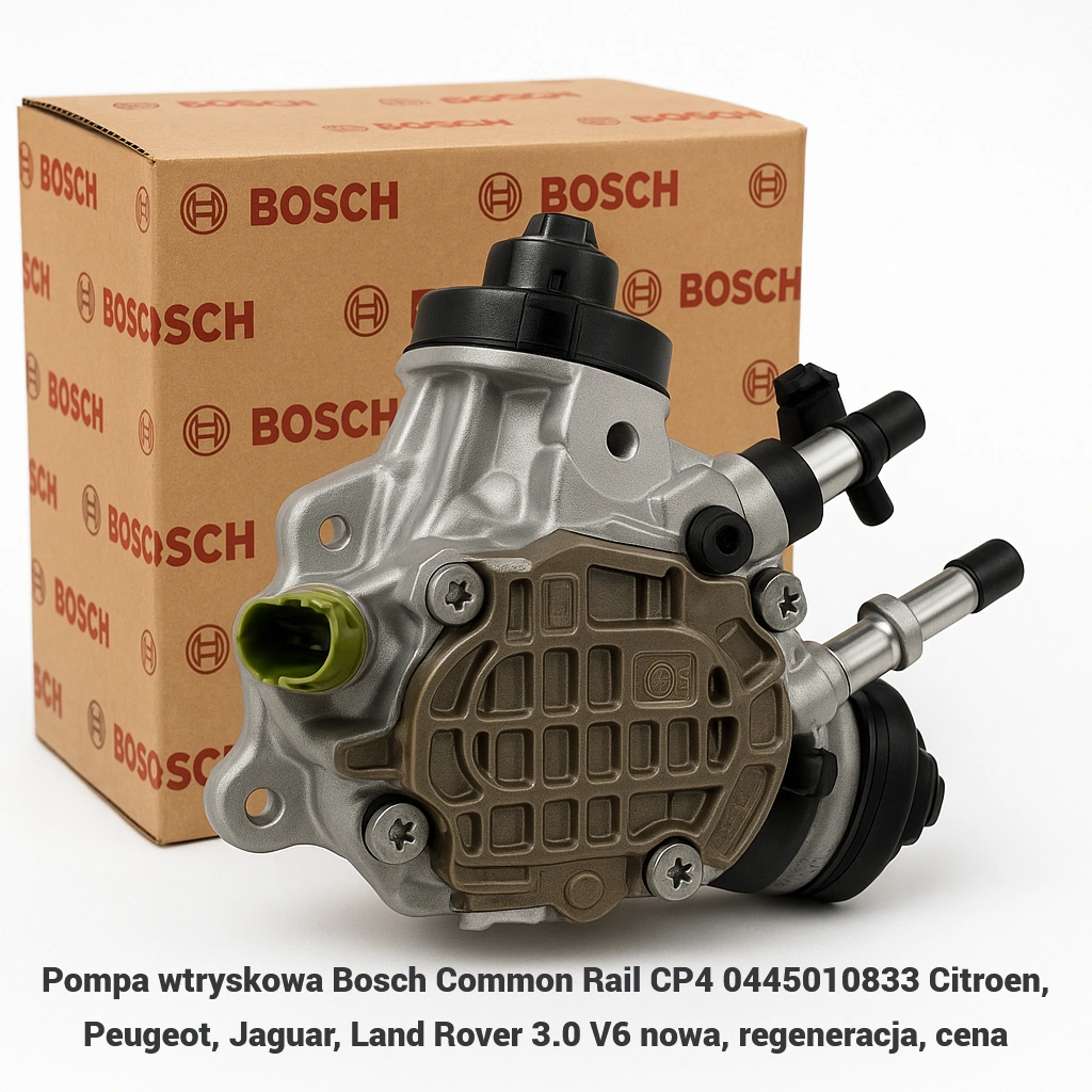 Pompa wtryskowa Bosch Common Rail CP4 0445010833 Citroen, Peugeot, Jaguar, Land Rover 3.0 V6 nowa, regeneracja, cena