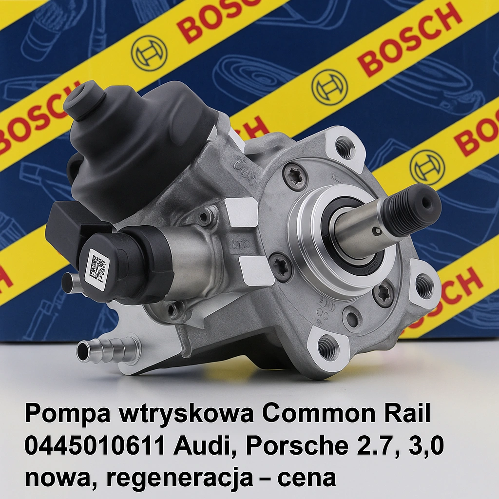 Pompa wtryskowa Common Rail 0445010611 Audi, Porsche 2.7, 3.0 Pompa wtryskowa Common Rail 0445010611 Audi, Porsche 2.7, 3.0 nowa, regeneracja - cena