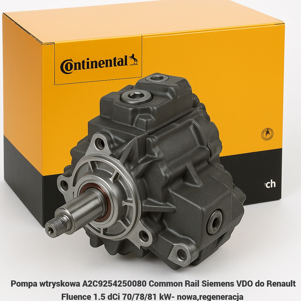 Pompa wtryskowa A2C9254250080 Common Rail Siemens VDO do Renault Fluence 1.5 dCi 70/78/81 kW- nowa,regeneracja 