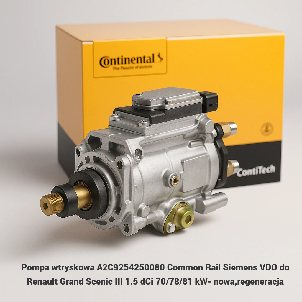 Pompa wtryskowa A2C9254250080 Common Rail Siemens VDO do Renault Grand Scenic III 1.5 dCi 70/78/81 kW Pompa wtryskowa A2C9254250080 Common Rail Siemens VDO do Renault Grand Scenic III 1.5 dCi 70/78/81 kW- nowa,regeneracja
