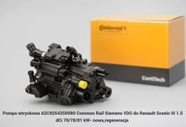 Pompa wtryskowa A2C9254250080 Common Rail Siemens VDO do Renault Scenic III 1.5 dCi 70/78/81 kW- nowa,regeneracja