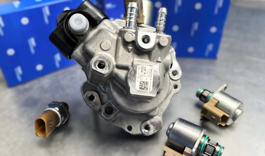 Test pompy common rail na stole probierczym