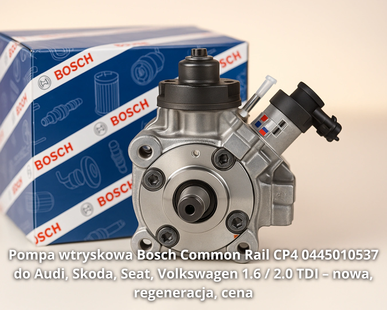 Pompa wtryskowa Bosch Common Rail CP4 0445010537 do Audi, Skoda, Seat, Volkswagen 1.6 / 2.0 TDI – nowa, regeneracja, cena