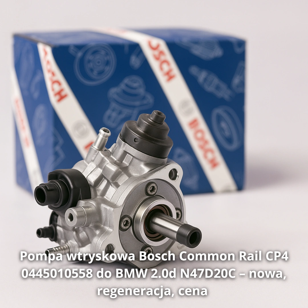 Pompa wtryskowa Bosch Common Rail CP4 0445010558 do BMW 2.0d N47D20C – nowa, regeneracja, cena 