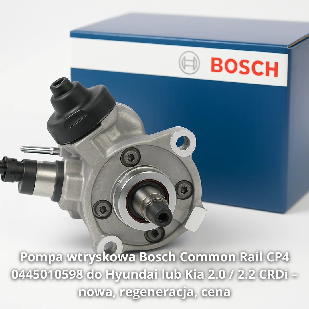 Pompa wtryskowa Bosch Common Rail CP4 0445010598 do Hyundai lub Kia 2.0 / 2.2 CRDi – nowa, regeneracja, cena