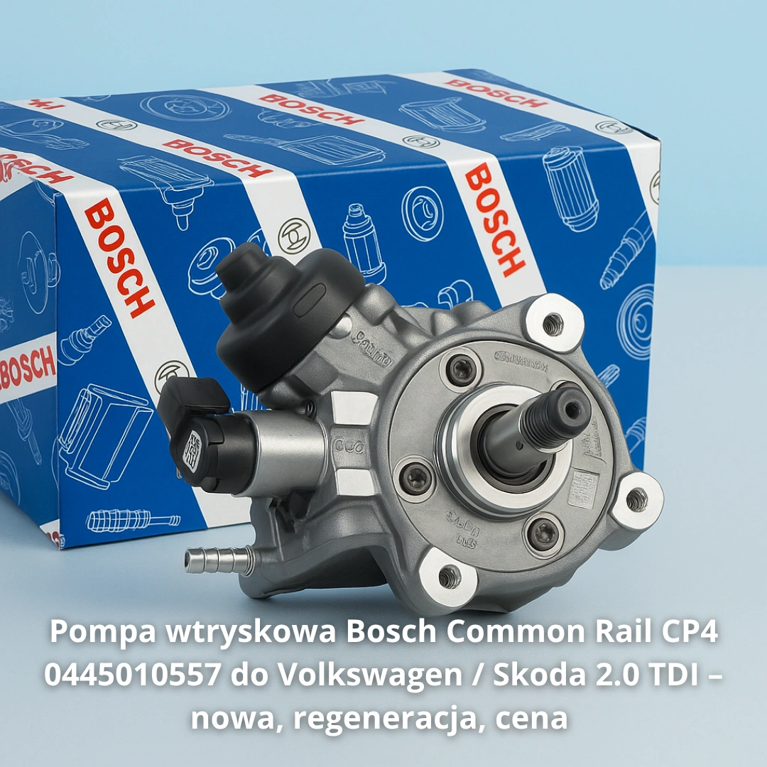 Pompa wtryskowa Bosch Common Rail CP4 0445010557 do Volkswagen / Skoda 2.0 TDI – nowa, regeneracja, cena 