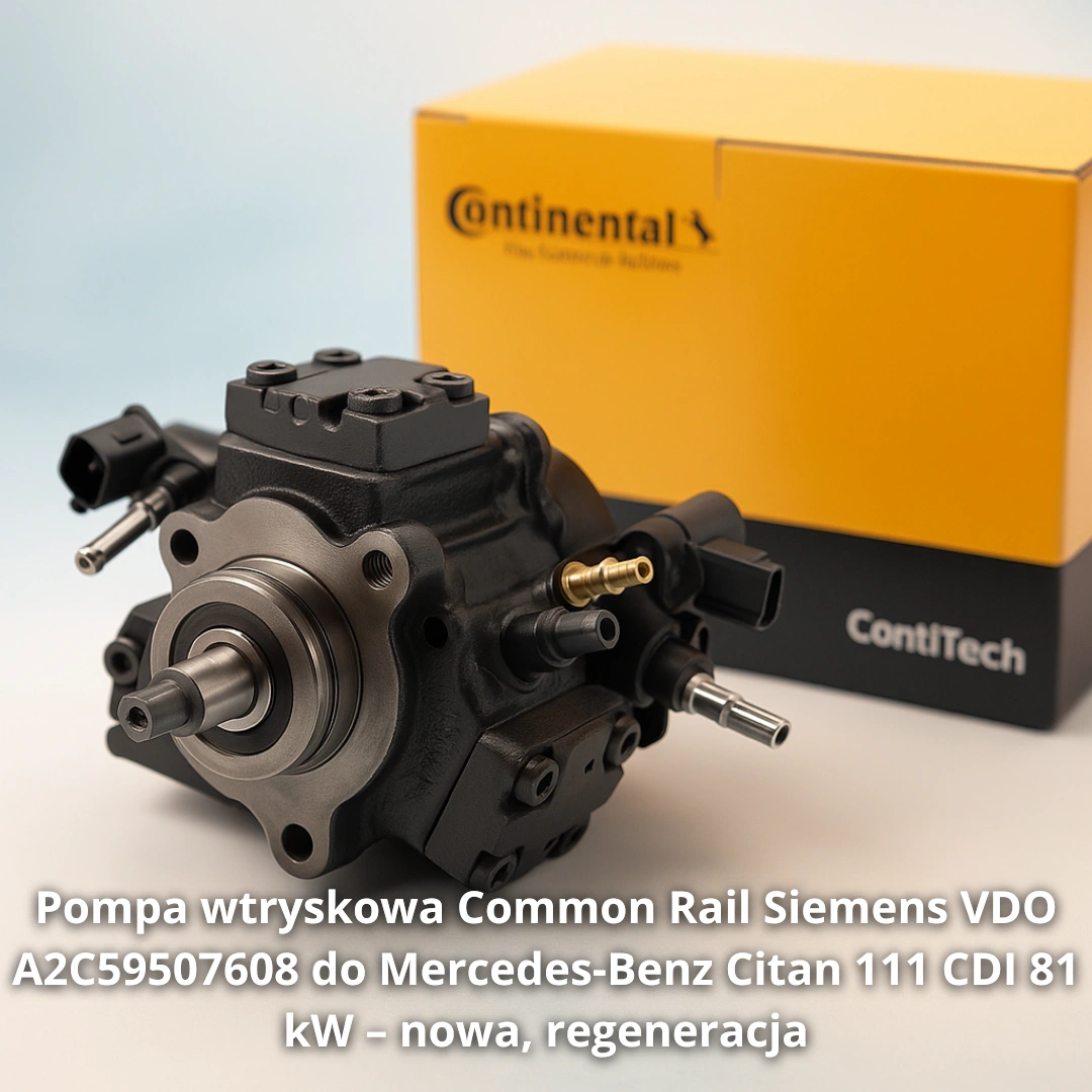 Pompa wtryskowa Common Rail Siemens VDO A2C59507608 do Mercedes-Benz Citan 111 CDI 81 kW – nowa, regeneracja