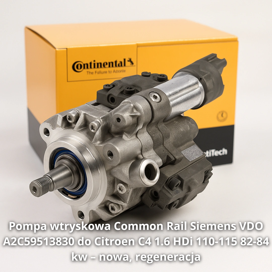 Pompa wtryskowa Common Rail Siemens VDO A2C59513830 do Citroen C4 1.6 HDi 110-115 82-84 kw – nowa, regeneracja