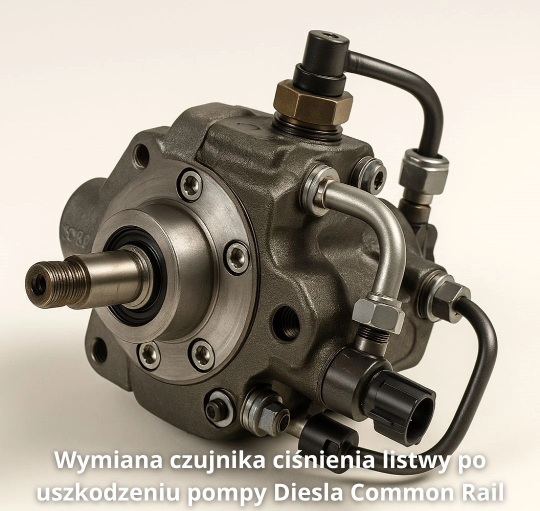 Wymiana czujnika ciśnienia listwy po uszkodzeniu pompy Diesla CR Wymiana czujnika ciśnienia listwy po uszkodzeniu pompy Diesla Common Rail