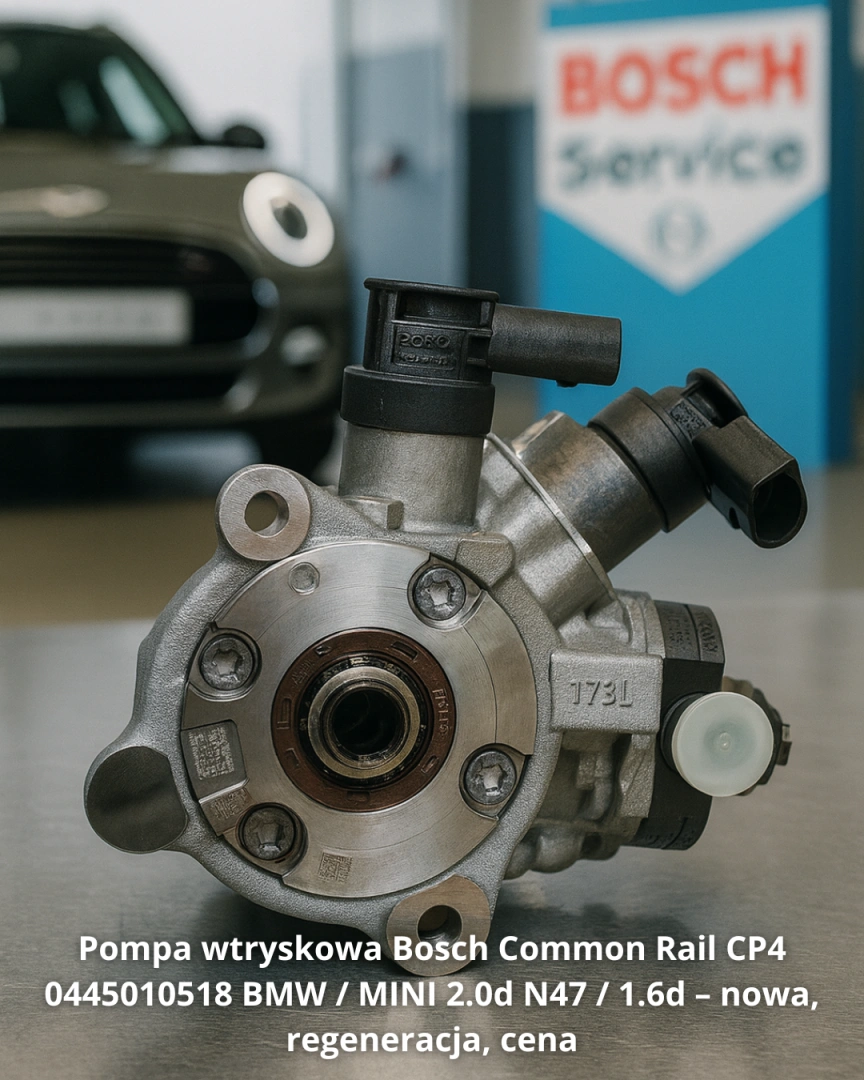 Pompa wtryskowa Bosch Common Rail CP4 0445010518 BMW / MINI 2.0d N47 / 1.6d – nowa, regeneracja, cena 