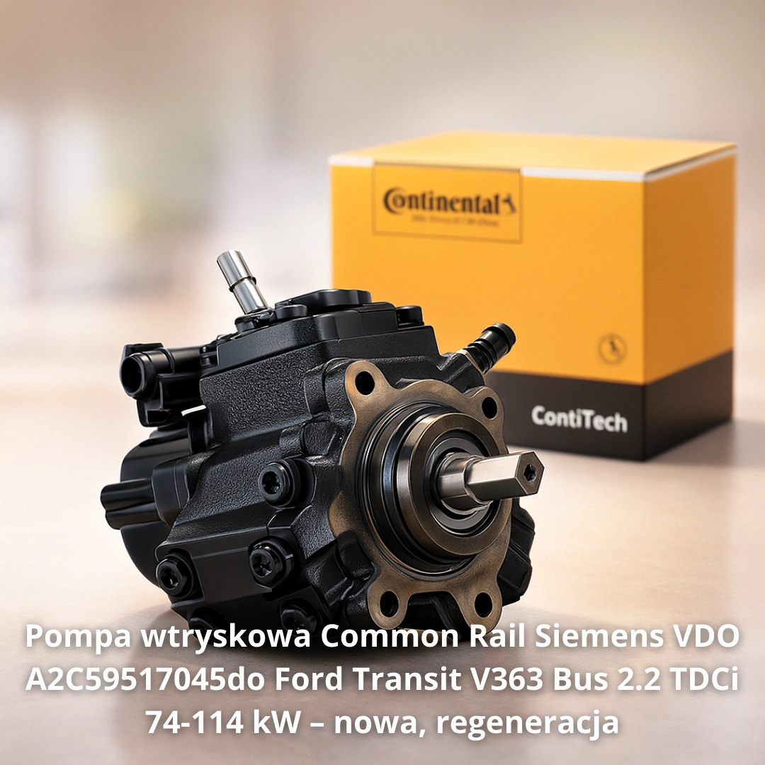 Pompa wtryskowa Common Rail Siemens VDO A2C59517045do Ford Transit V363 Bus 2.2 TDCi 74-114 kW Pompa wtryskowa Common Rail Siemens VDO A2C59517045do Ford Transit V363 Bus 2.2 TDCi 74-114 kW – nowa, regeneracja