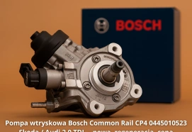 Pompa wtryskowa Bosch Common Rail CP4 0445010523 Skoda / Audi 2.0 TDI  – nowa, regeneracja, cena 