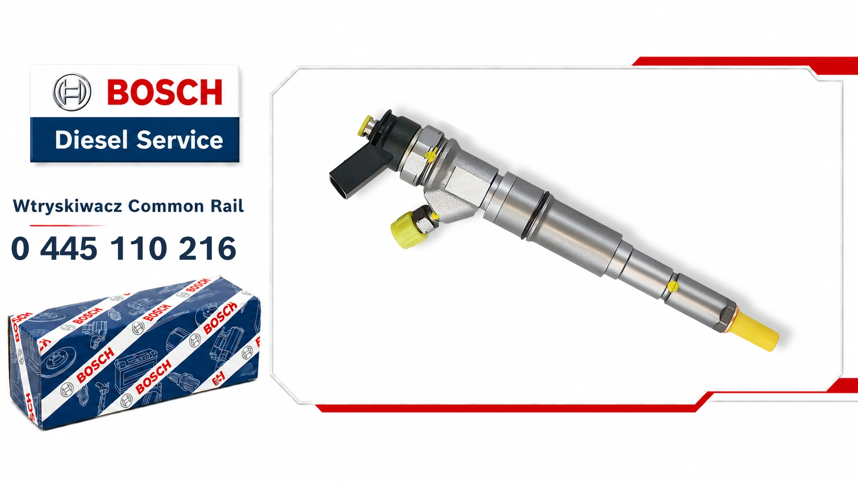 Wtryskiwacz Bosch 0445110216 dostępny jako nowy lub regenerowany w Pawlik Diesel Service.