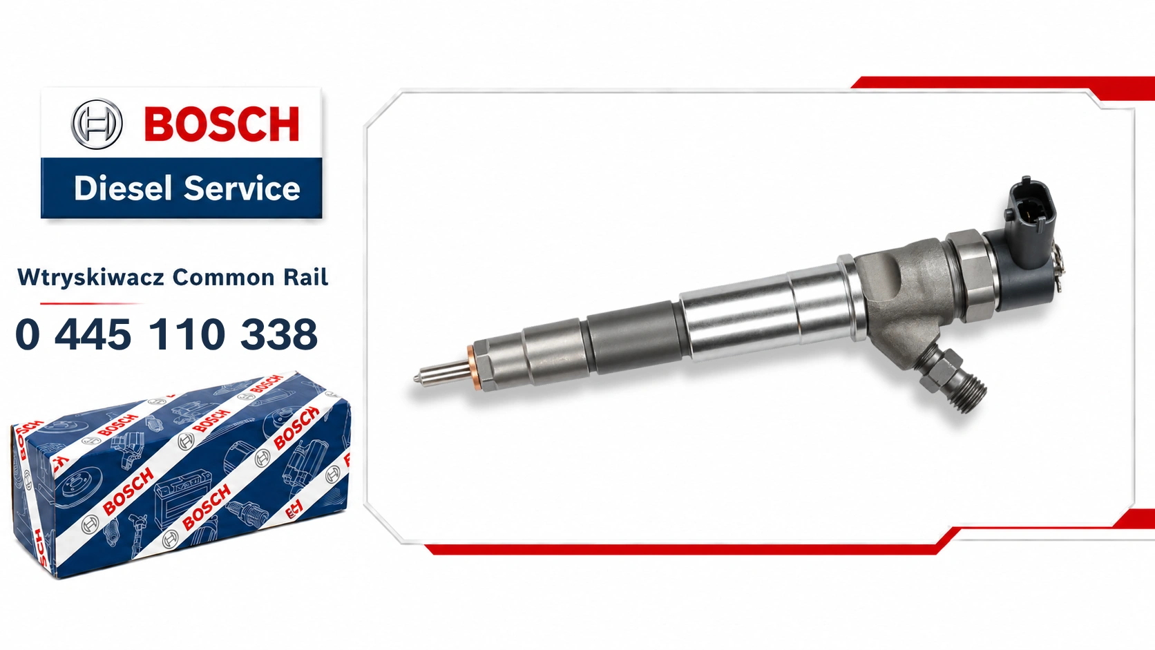 Wtryskiwacz Bosch 0445110338 dostępny jako wariant nowy lub zregenerowany do wybranych silników 2.0 dCi / 2.0 CDTI.