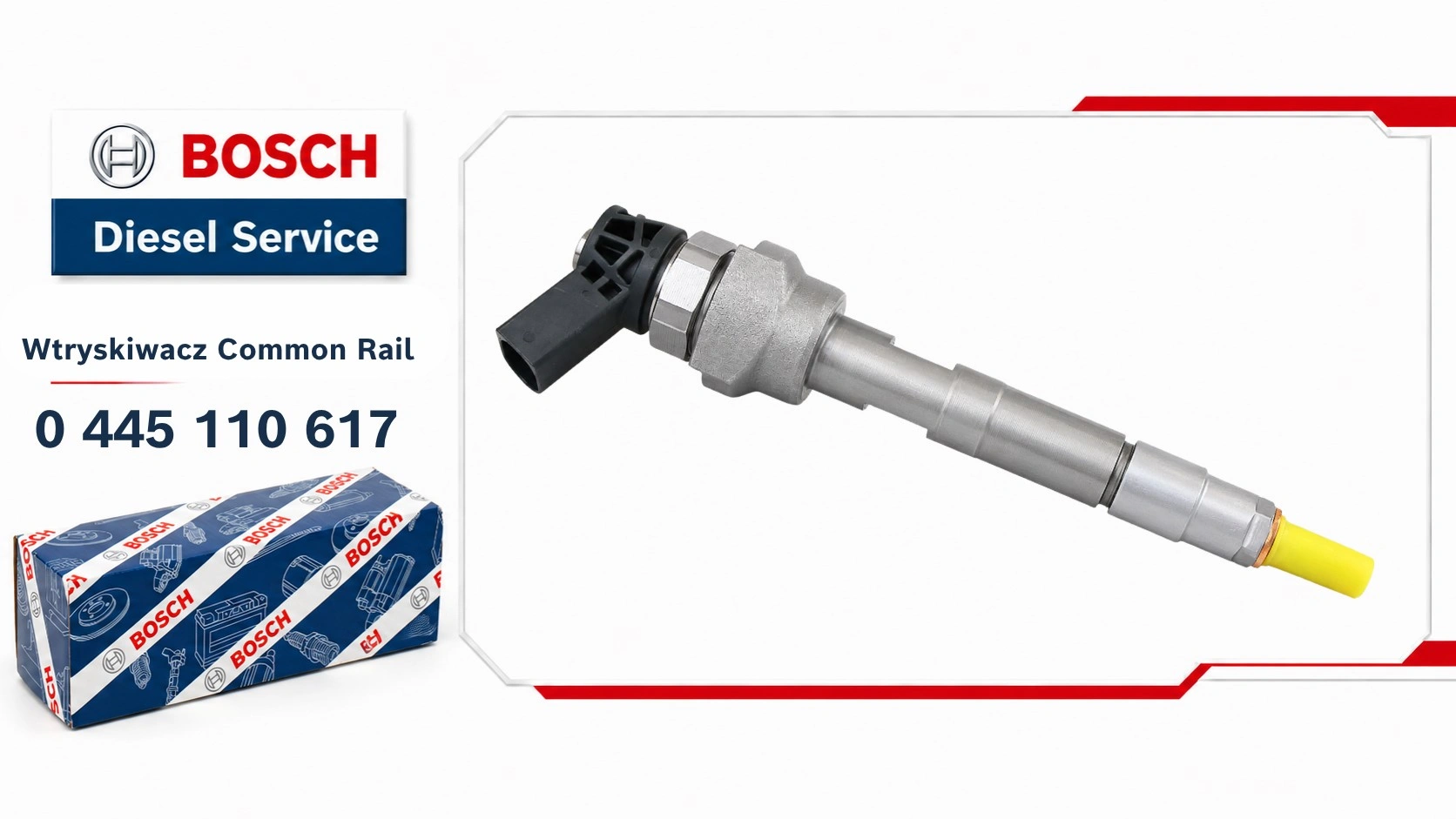 Wtryskiwacz Bosch 0445110617 dostępny jako wariant nowy lub zregenerowany do wybranych silników BMW 2.0d.