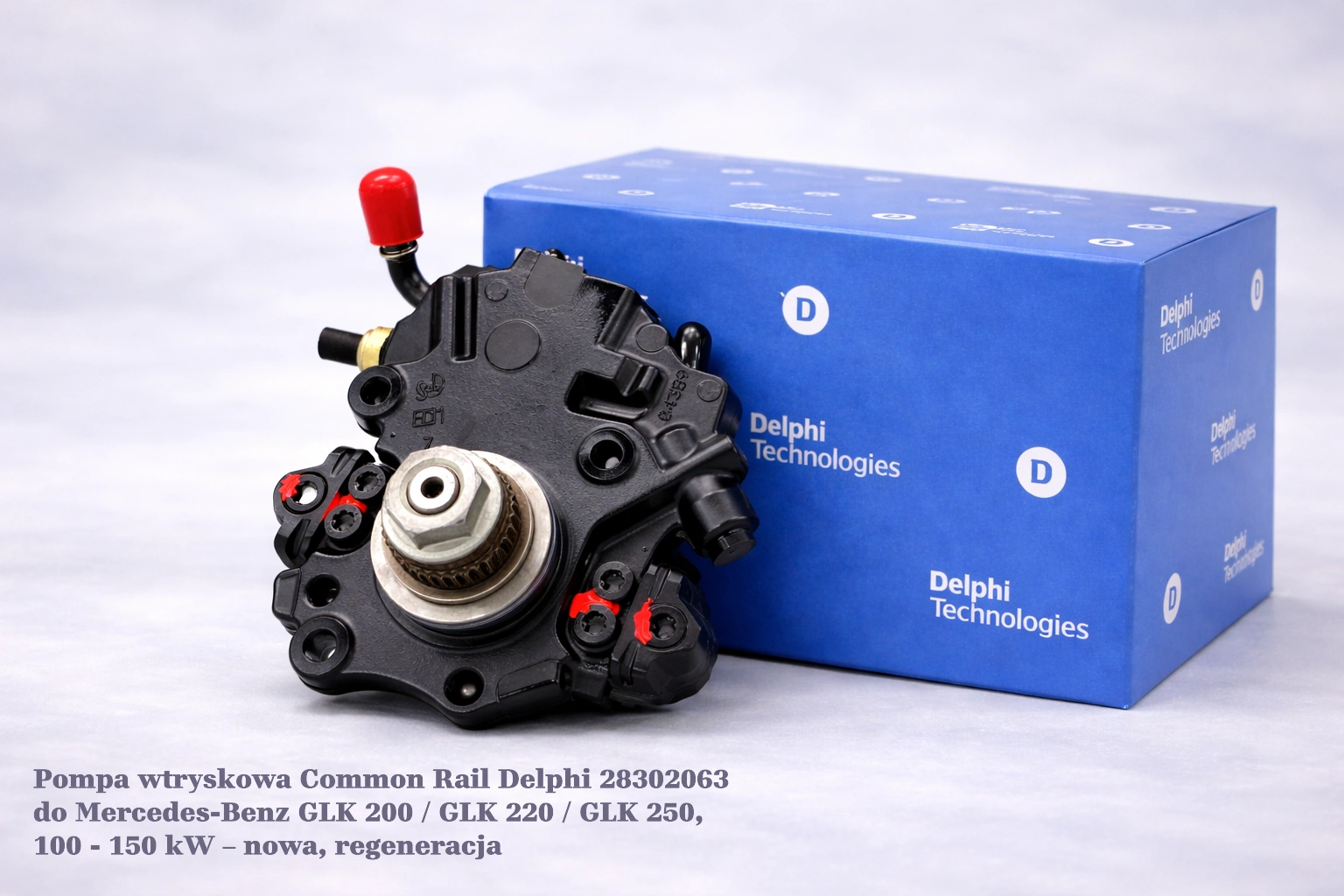 Pompa wtryskowa Common Rail Delphi 28302063 do Mercedes-Benz GLK 200 / GLK 220 / GLK 250, 100 - 150 kW Pompa wtryskowa Common Rail Delphi 28302063 do Mercedes-Benz GLK 200 / GLK 220 / GLK 250, 100 - 150 kW – nowa, regeneracja