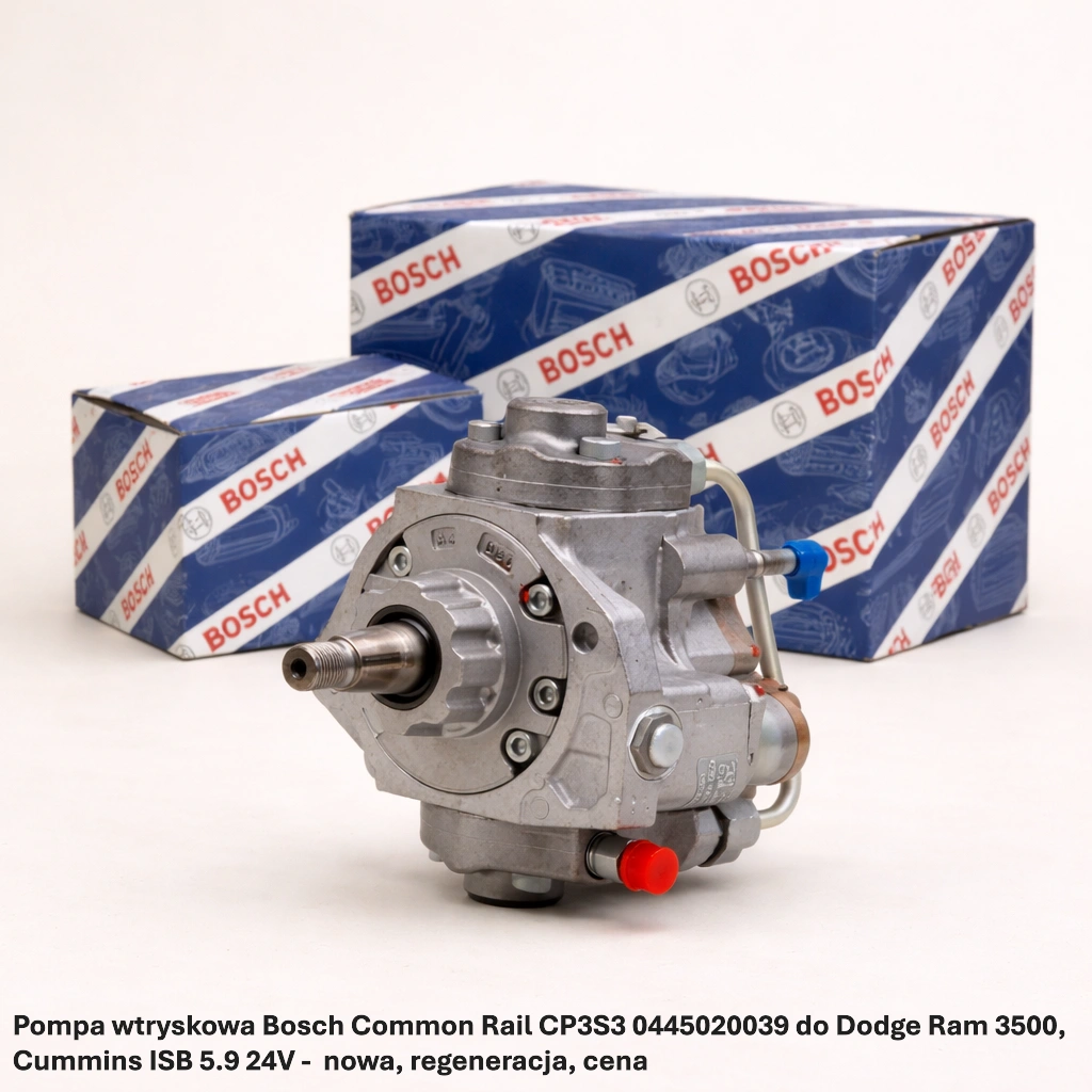 Pompa wtryskowa Bosch Common Rail CP3S3 0445020039 do Dodge Ram 3500, Cummins ISB 5.9 24V -nowa, regeneracja, cena