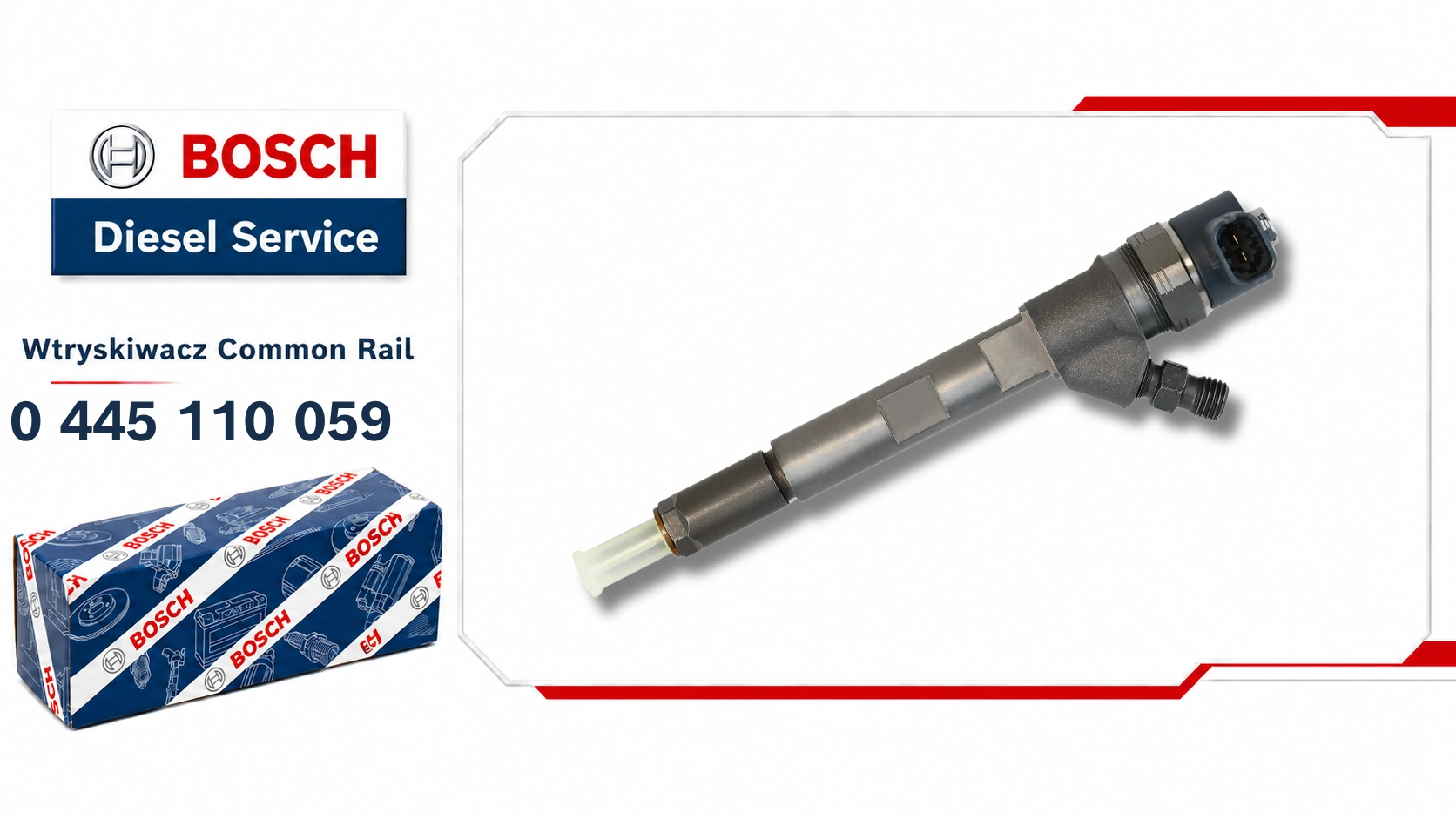 Wtryskiwacz Bosch 0445110059 do wybranych silników Diesla Common Rail.