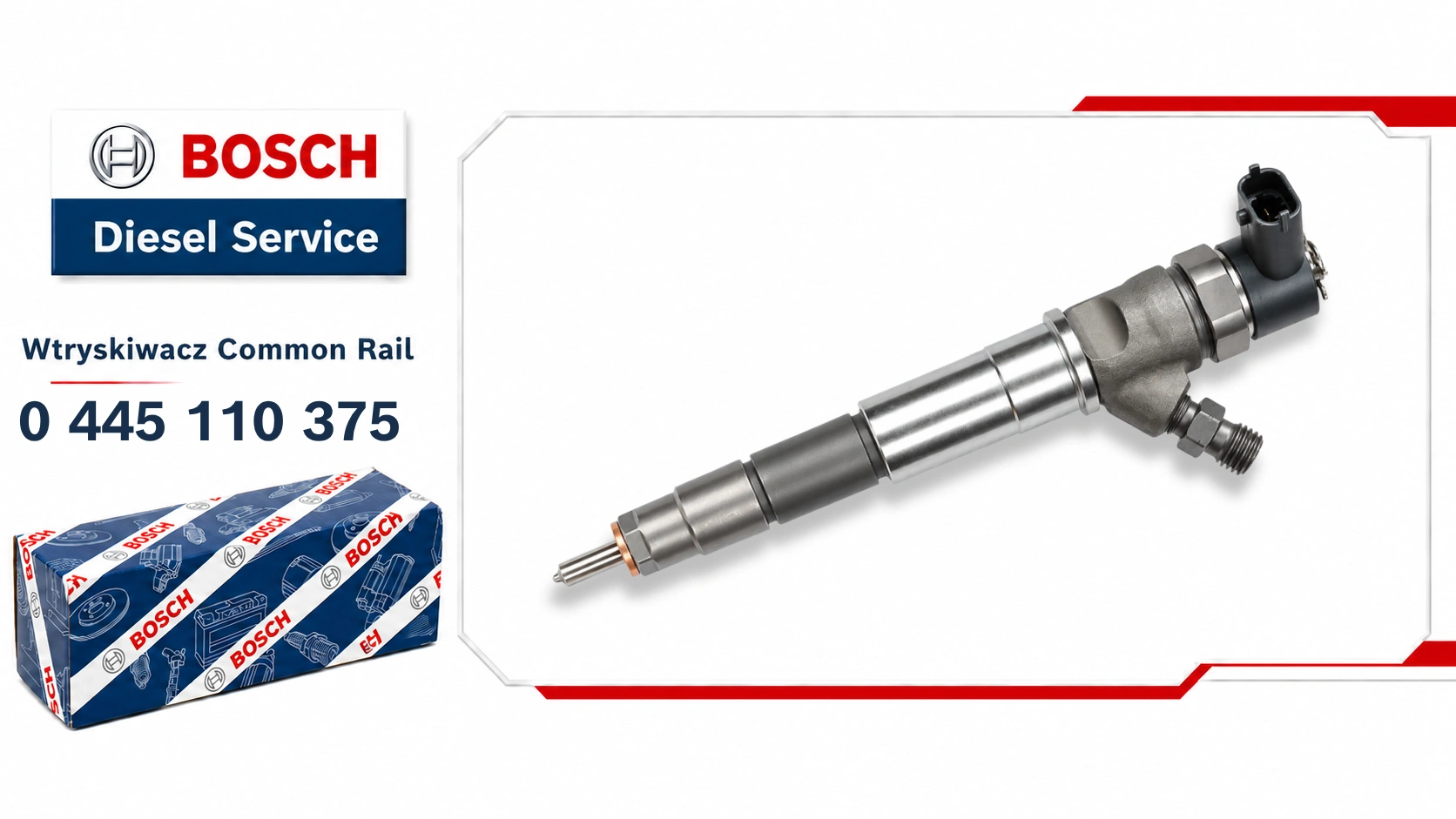 Wtryskiwacz Bosch 0445110375 dostępny jako wariant nowy lub zregenerowany do wybranych silników 2.0 i 2.3 dCi/CDTI.