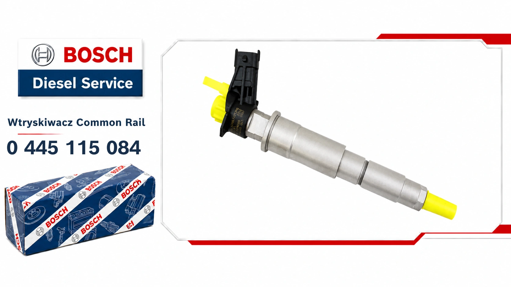 Wtryskiwacz Bosch 0445115084 dostępny jako wariant nowy lub zregenerowany w Pawlik Diesel Service.