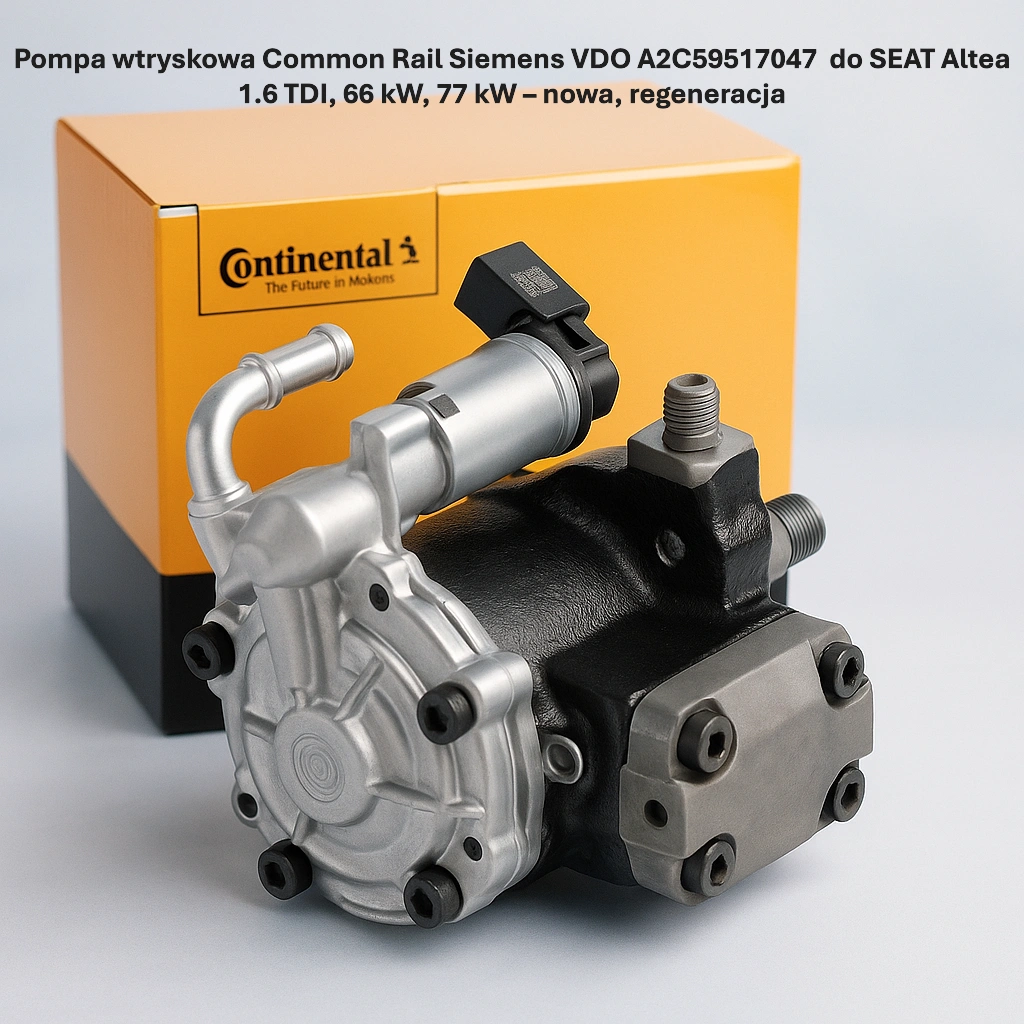 Pompa wtryskowa Common Rail Siemens VDO A2C59517047do SEAT Altea 1.6 TDI, 66 kW, 77 kW – nowa, regeneracja