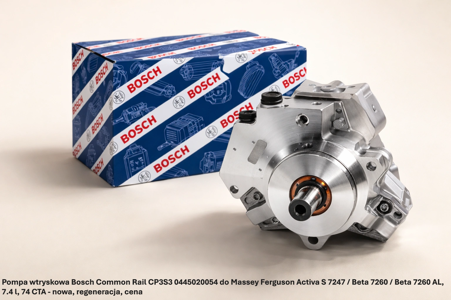 Pompa wtryskowa Bosch Common Rail CP3S3 0445020054 do Massey Ferguson Activa S 7247 / Beta 7260 / Beta 7260 AL, 7.4 l, 74 CTA - nowa, regeneracja, cena