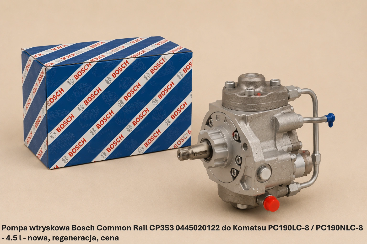 Pompa wtryskowa Bosch Common Rail CP3S3 0445020122 do Komatsu PC190LC-8 / PC190NLC-8 - 4.5 l - nowa, regeneracja, cena