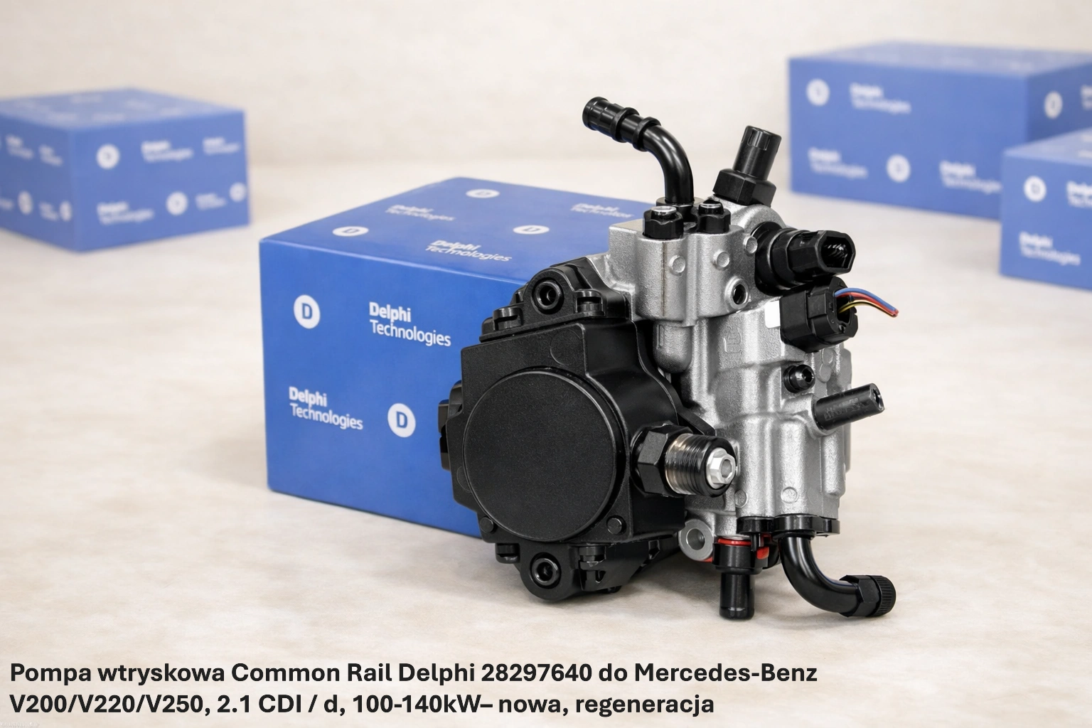 Pompa wtryskowa Common Rail Delphi 28297640 do Mercedes-Benz V200/V220/V250, 2.1 CDI / d, 100-140kW Pompa wtryskowa Common Rail Delphi 28297640 do Mercedes-Benz V200/V220/V250, 2.1 CDI / d, 100-140kW– nowa, regeneracja