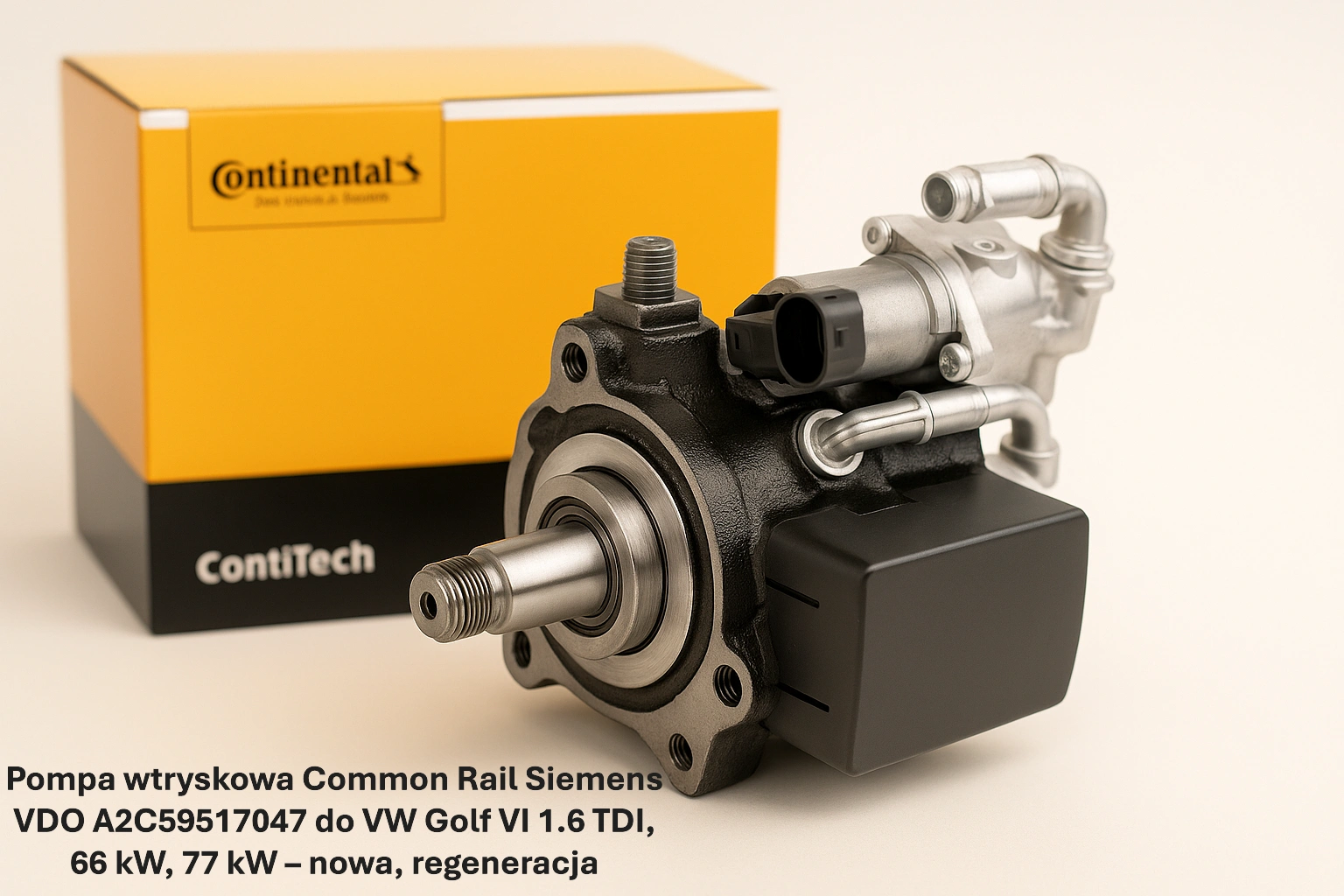 Pompa wtryskowa Common Rail Siemens VDO A2C59517047 do VW Golf VI 1.6 TDI, 66 kW, 77 kW – nowa, regeneracja