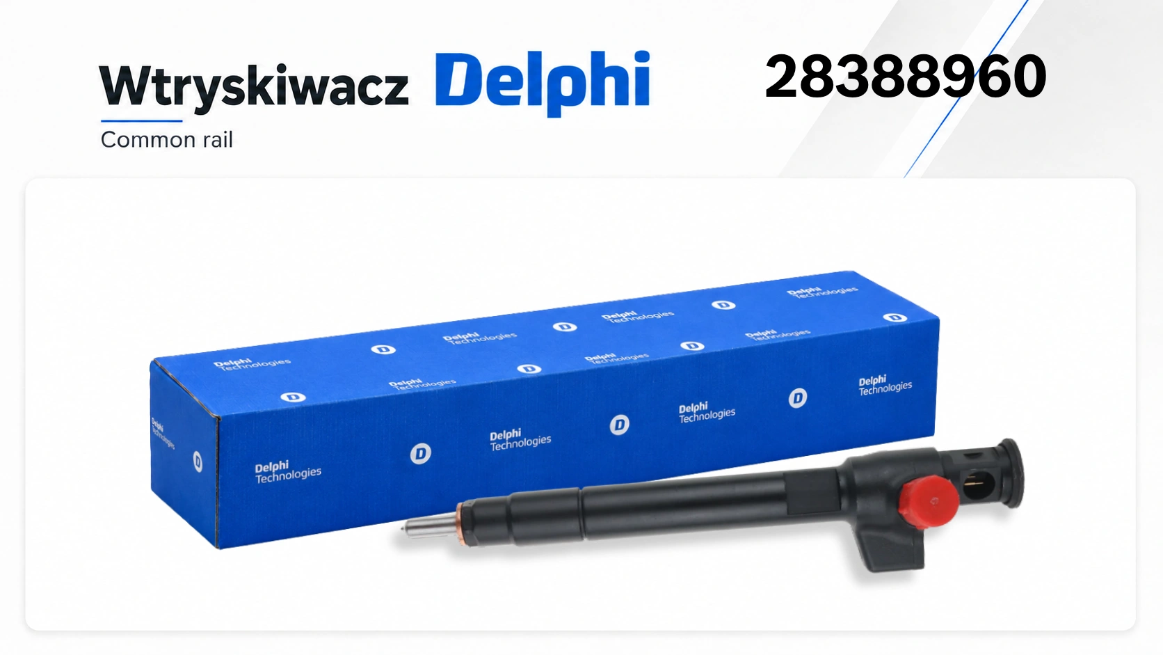 Wtryskiwacz Delphi 28388960 dostępny jako wariant nowy lub profesjonalnie zregenerowany.