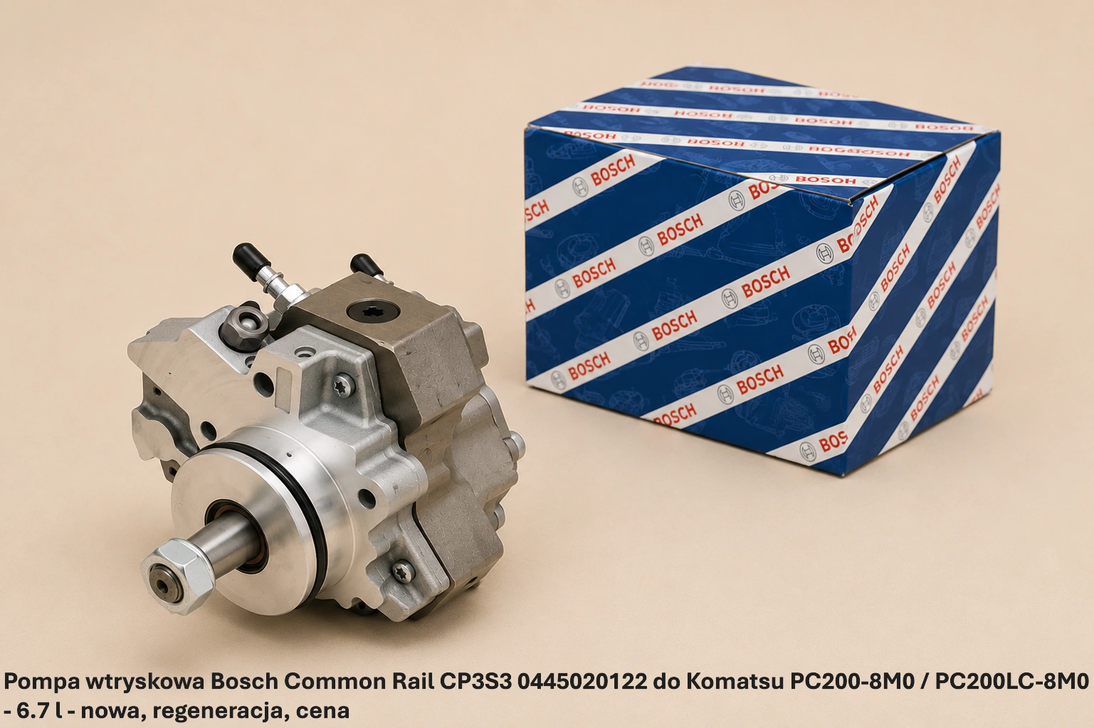 Pompa wtryskowa Bosch Common Rail CP3S3 0445020122 do Komatsu PC200-8M0 / PC200LC-8M0 - 6.7 l Pompa wtryskowa Bosch Common Rail CP3S3 0445020122 do Komatsu PC200-8M0 / PC200LC-8M0 - 6.7 l - nowa, regeneracja, cena