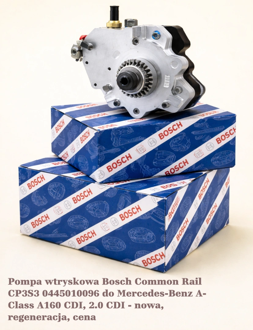 Pompa wtryskowa Bosch Common Rail CP3S3 0445010096 do Mercedes-Benz A-Class A160 CDI, 2.0 CDI Pompa wtryskowa Bosch Common Rail CP3S3 0445010096 do Mercedes-Benz A-Class A160 CDI, 2.0 CDI - nowa, regeneracja, cena