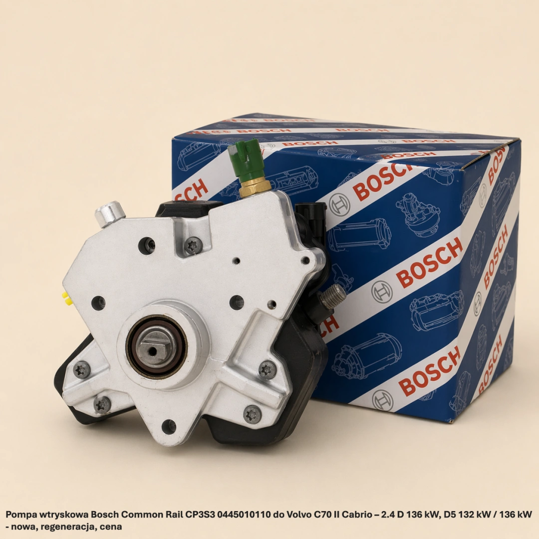 Pompa wtryskowa Bosch Common Rail CP3S3 0445010110 do Volvo C70 II Cabrio – 2.4 D 136 kW, D5 132 kW / 136 kW - nowa, regeneracja, cena