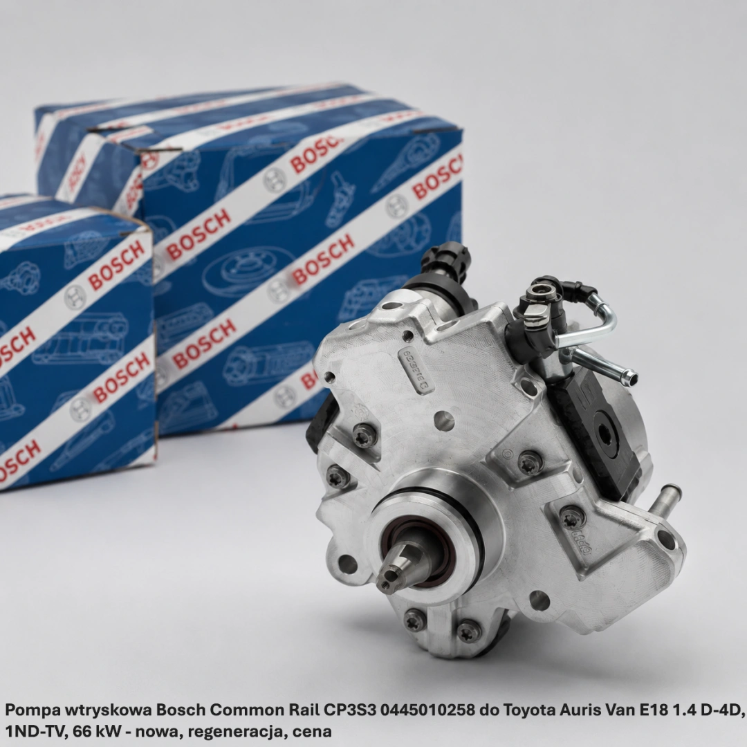Pompa wtryskowa Bosch Common Rail CP3S3 0445010258 do Toyota Auris Van E18 1.4 D-4D, 1ND-TV, 66 kW - nowa, regeneracja, cena