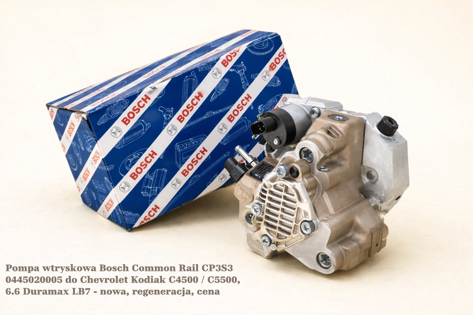 Pompa wtryskowa Bosch Common Rail CP3S3 0445020005 do Chevrolet Kodiak C4500 / C5500, 6.6 Duramax LB7 - nowa, regeneracja, cena
