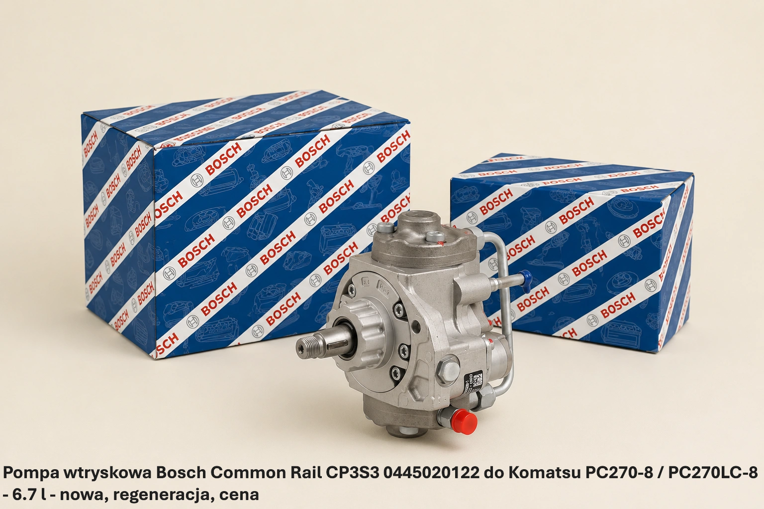 Pompa wtryskowa Bosch Common Rail CP3S3 0445020122 do Komatsu PC270-8 / PC270LC-8 - 6.7 l - nowa, regeneracja, cena