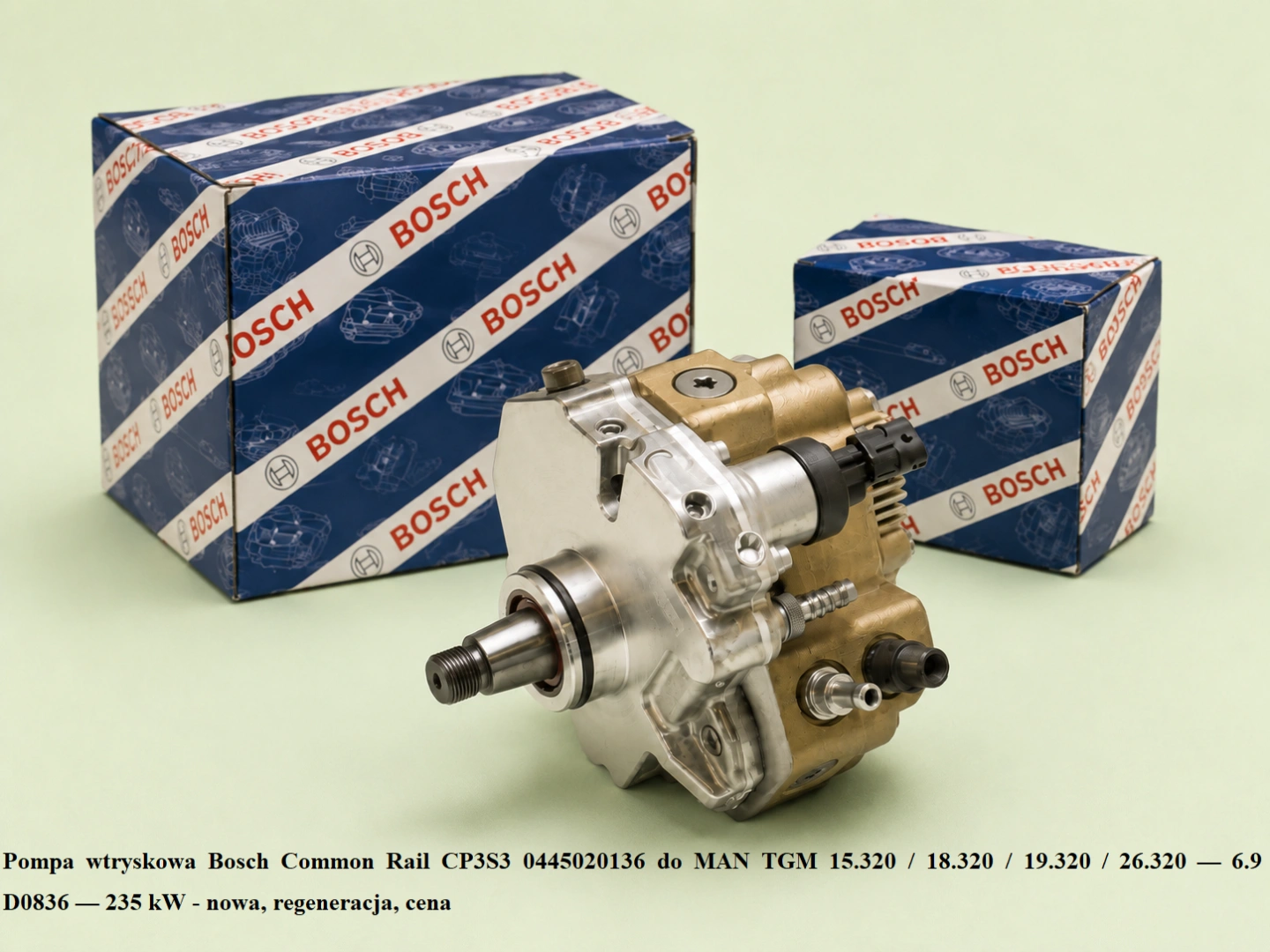 Pompa wtryskowa Bosch Common Rail CP3S3 0445020136 do MAN TGM 15.320 / 18.320 / 19.320 / 26.320 — 6.9 D0836 — 235 kW Pompa wtryskowa Bosch Common Rail CP3S3 0445020136 do MAN TGM 15.320 / 18.320 / 19.320 / 26.320 — 6.9 D0836 — 235 kW - nowa, regeneracja, cena