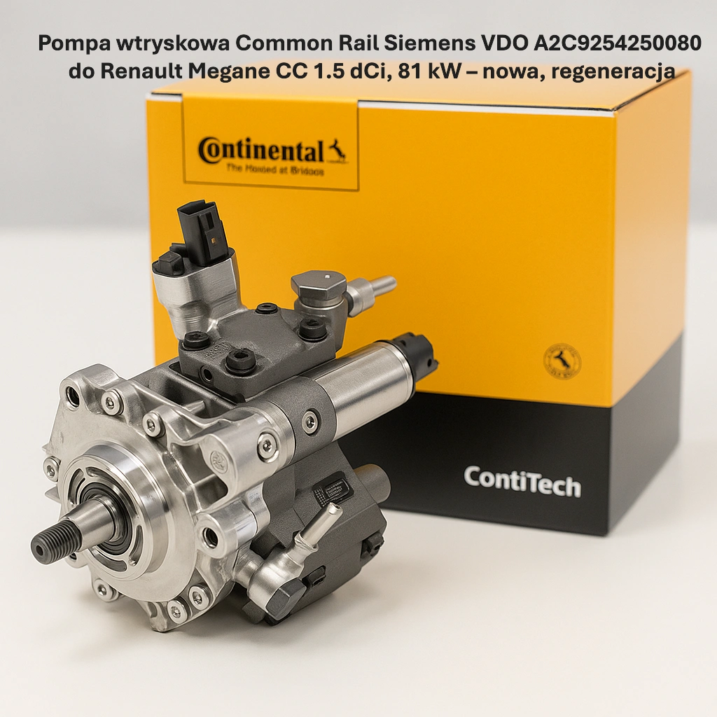Pompa wtryskowa Common Rail Siemens VDO A2C9254250080do Renault Megane CC 1.5 dCi, 81 kW – nowa, regeneracja