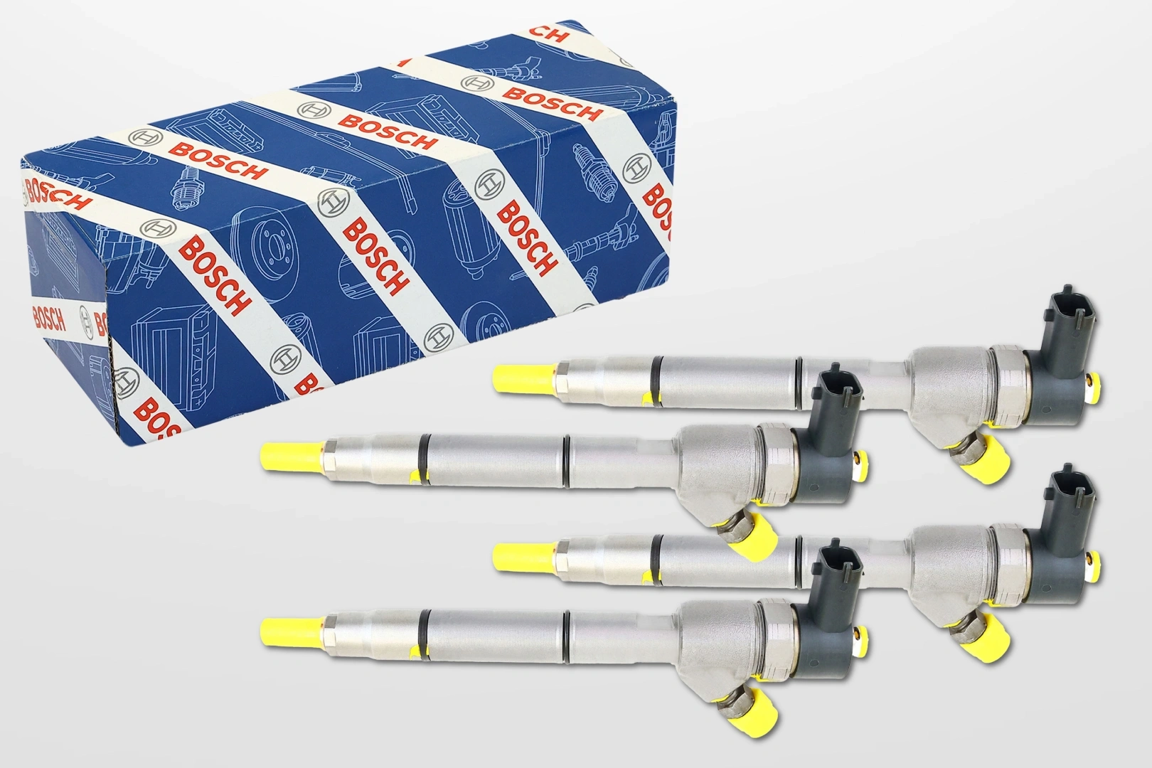 Wtryskiwacze Bosch 0445110411 w wariancie sprzedażowym Wtryskiwacze Bosch 0445110411 przy opakowaniu Bosch