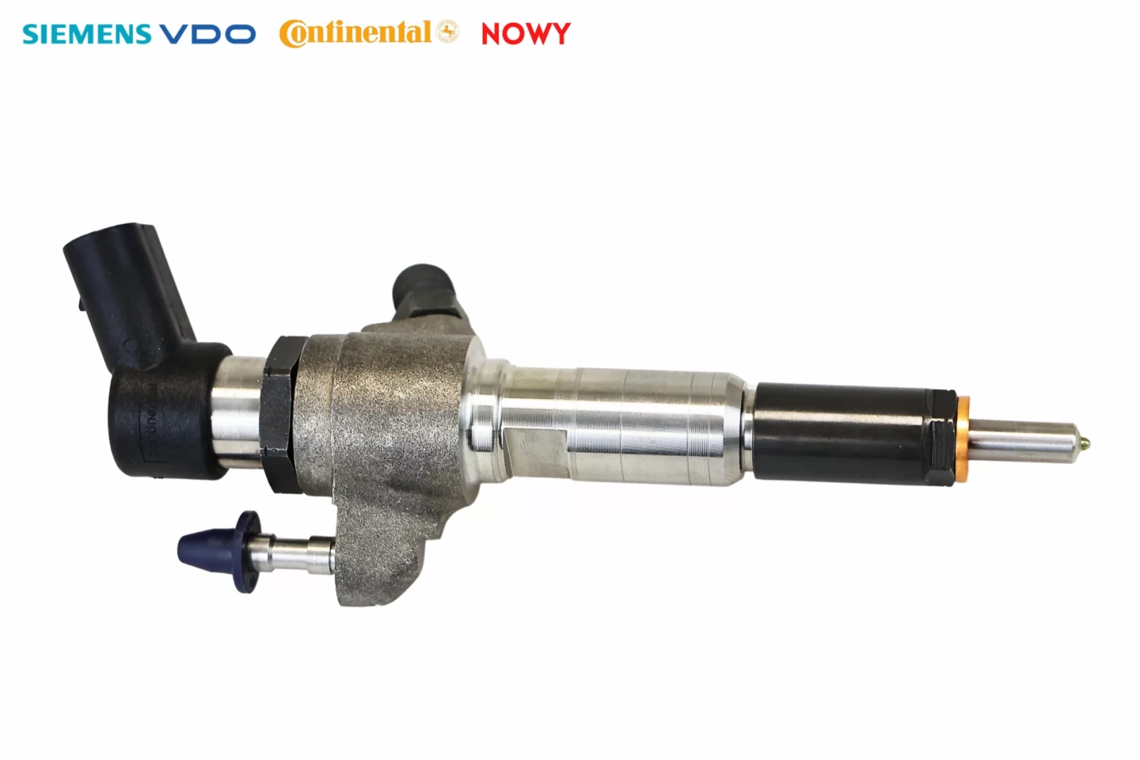 Wtryskiwacz Continental 50274V05 – pełny widok Wtryskiwacz Continental 50274V05 pokazany poziomo z widoczną końcówką i złączem