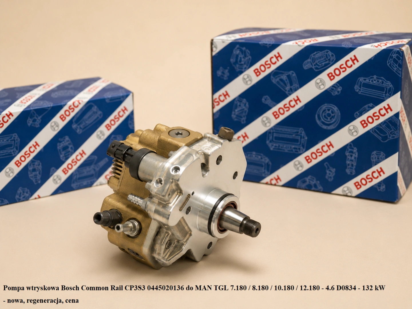 Pompa wtryskowa Bosch Common Rail CP3S3 0445020136 do MAN TGL 7.180 / 8.180 / 10.180 / 12.180 - 4.6 D0834 - 132 kW - nowa, regeneracja, cena