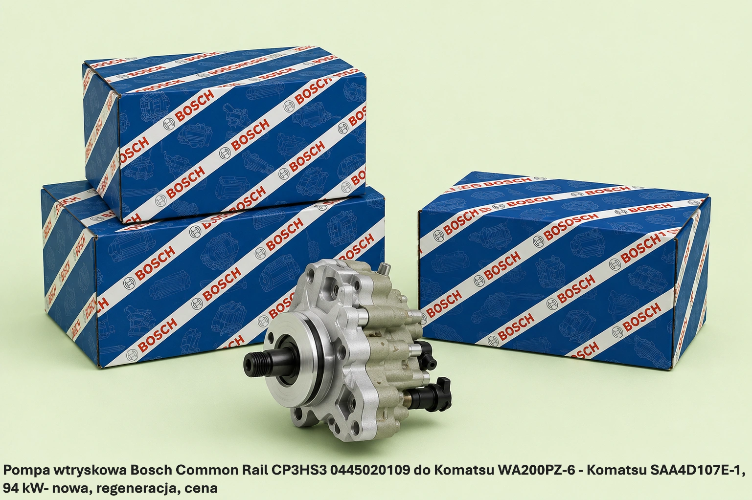 Pompa wtryskowa Bosch Common Rail CP3HS3 0445020109 do Komatsu WA200PZ-6 - Komatsu SAA4D107E-1, 94 kW- nowa, regeneracja, cena