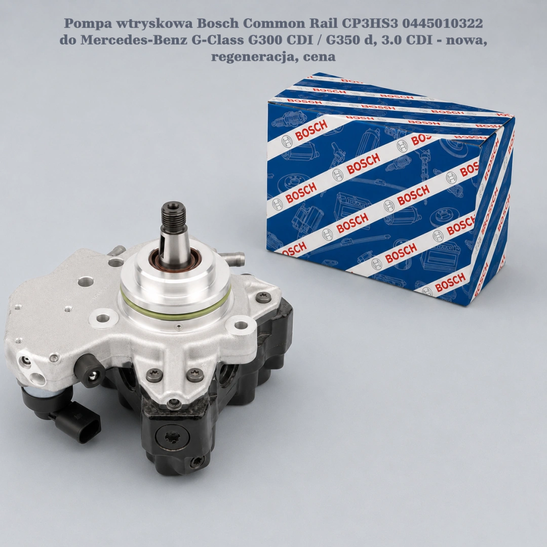 Pompa wtryskowa Bosch Common Rail CP3HS3 0445010322 do Mercedes-Benz G-Class G300 CDI / G350 d, 3.0 CDI - nowa, regeneracja, cena