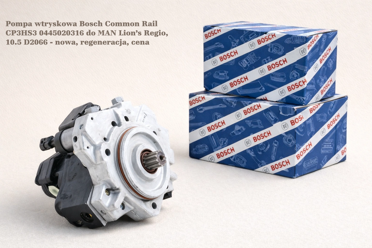 Pompa wtryskowa Bosch Common Rail CP3HS3 0445020316 do MAN Lion’s Regio, 10.5 D2066 - nowa, regeneracja, cena