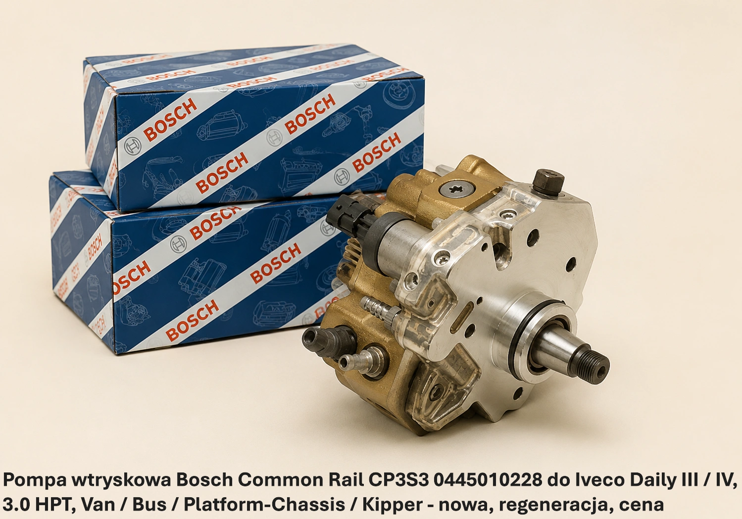 Pompa wtryskowa Bosch Common Rail CP3S3 0445010228 do Iveco Daily III / IV, 3.0 HPT, Van / Bus / Platform-Chassis / Kipper 