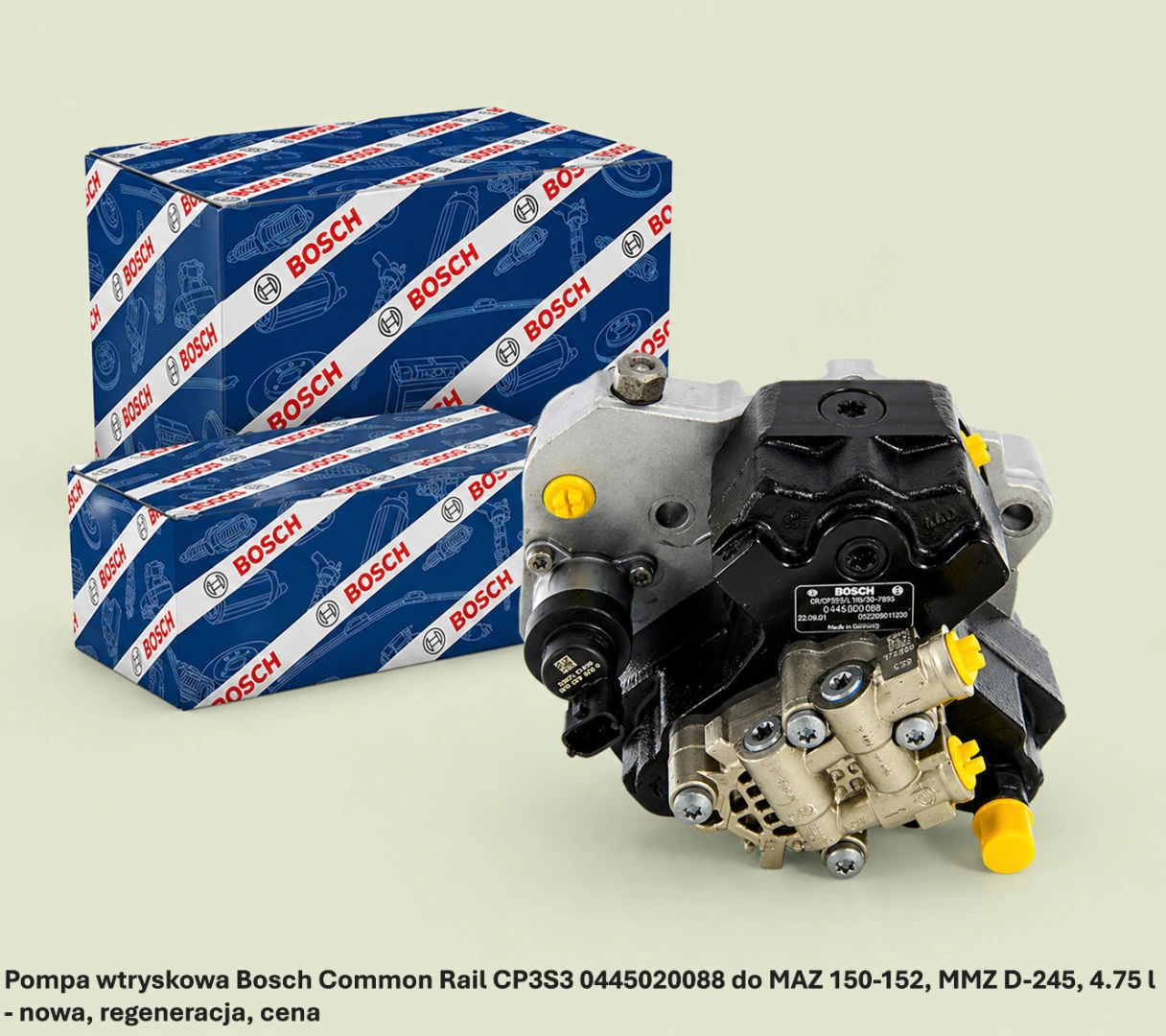 Pompa wtryskowa Bosch Common Rail CP3S3 0445020088 do MAZ 150-152, MMZ D-245, 4.75 l - nowa, regeneracja, cena