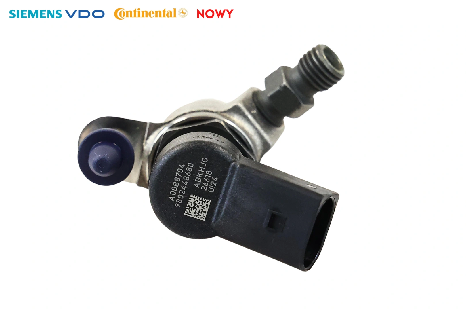 Złącze wtryskiwacza Continental 50274V05 Zbliżenie na złącze elektryczne, metalowy korpus i przyłącze wtryskiwacza Continental 50274V05