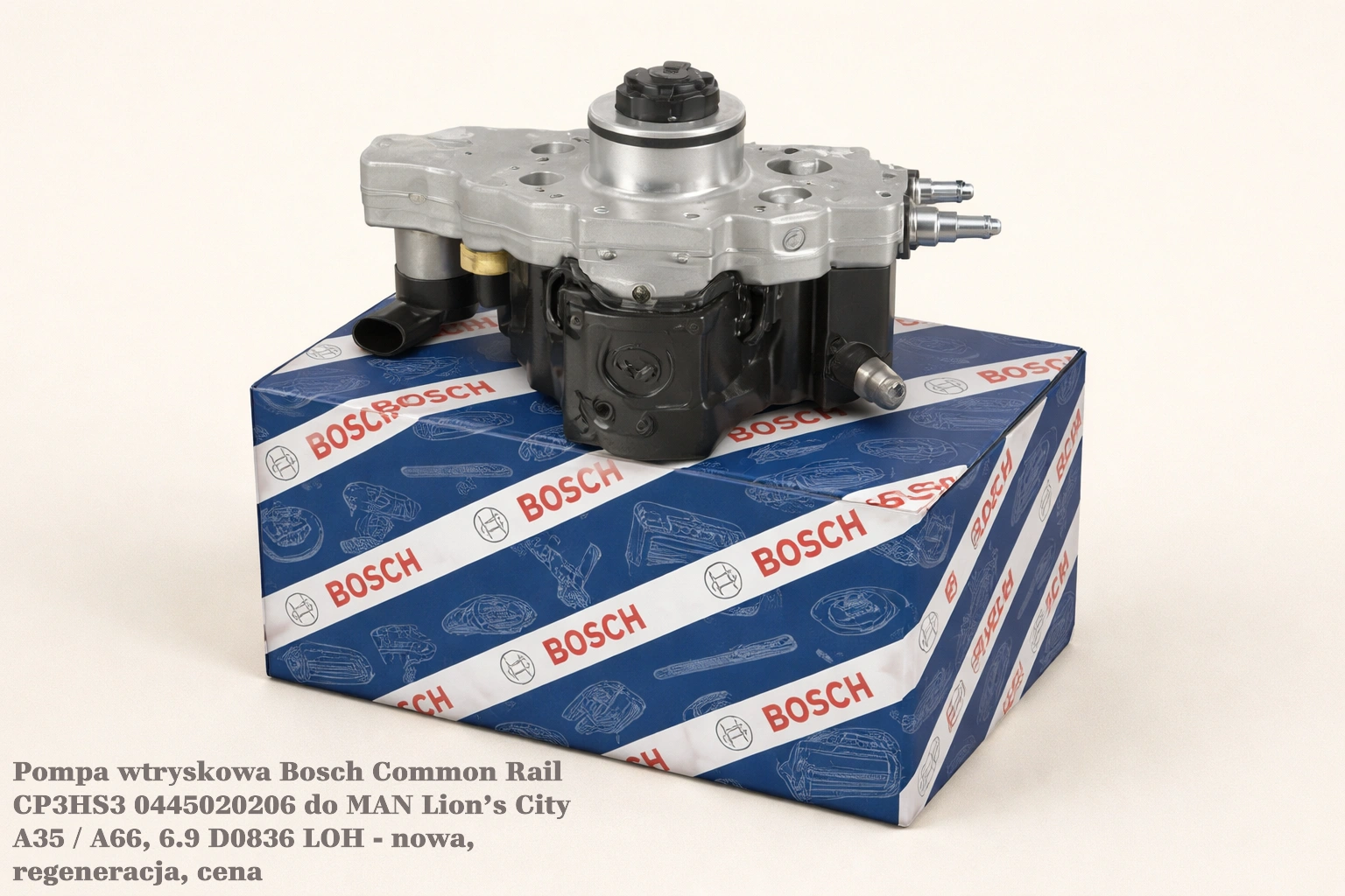 Pompa wtryskowa Bosch Common Rail CP3HS3 0445020206 do MAN Lion’s City A35 / A66, 6.9 D0836 LOH - nowa, regeneracja, cena